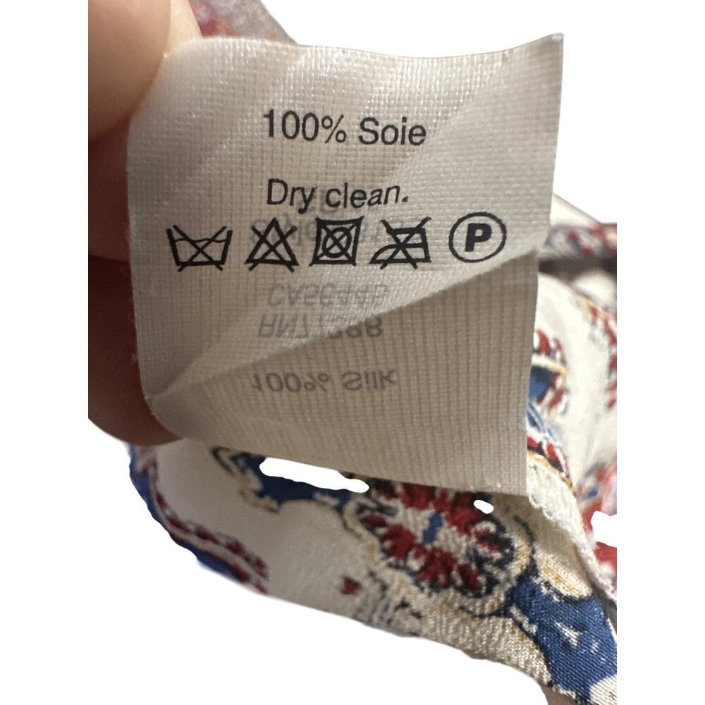 Madewell Womens 100% Silk Short Sleeve Patterned Blouse With Back Zipper - Picture 5 of 5